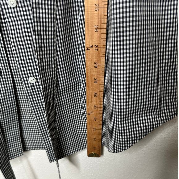 Frame Black & White Gingham Sleeveless Shoulder Pad Button Collared Shirtdress S - Picture 16 of 16
